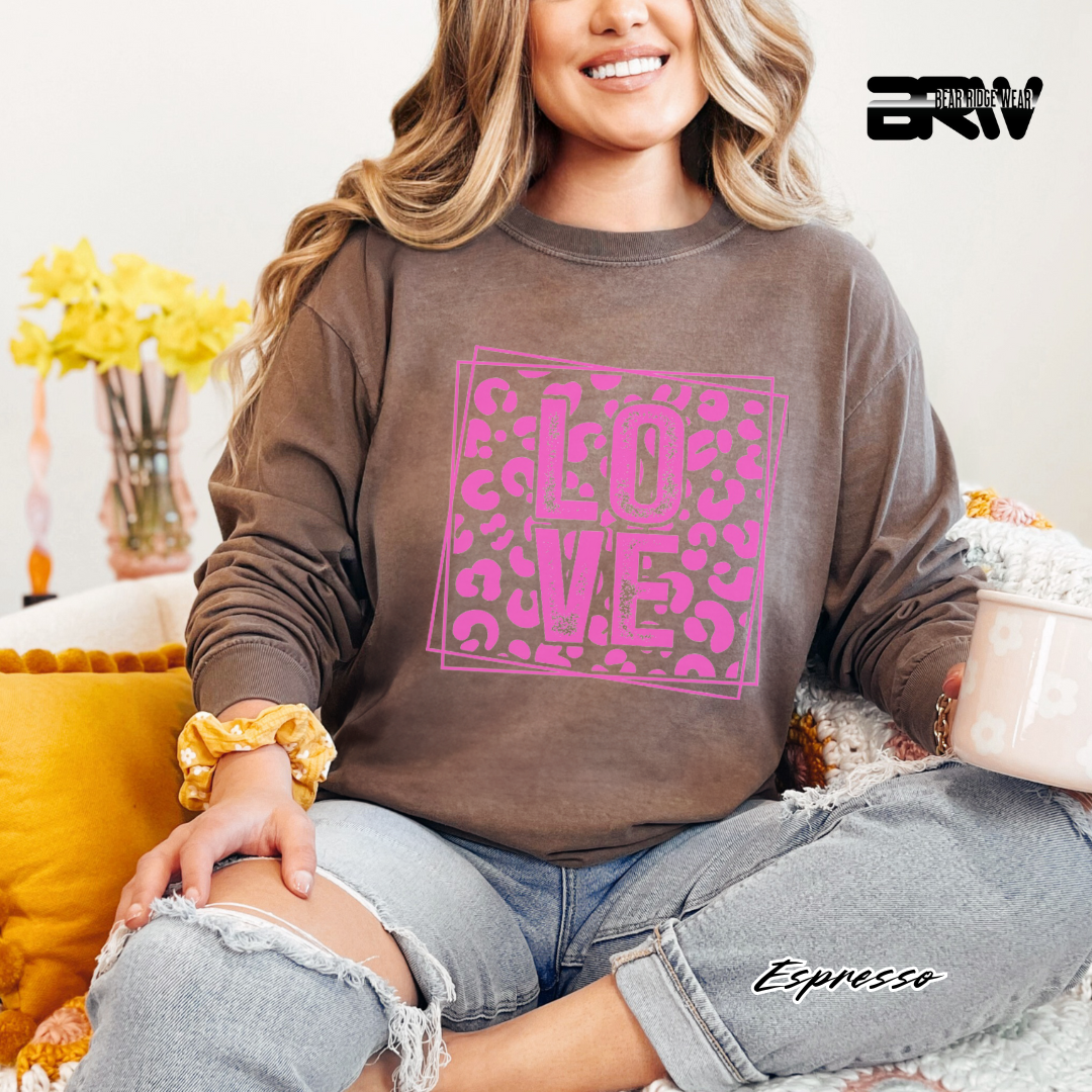 'Love' Leopard Long Sleeve Tee