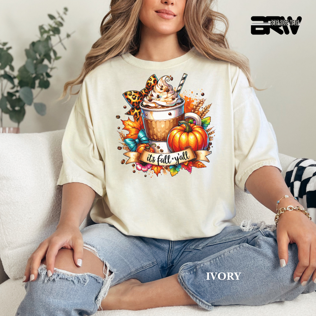 'Its Fall Yall Latte.' Fall Tee