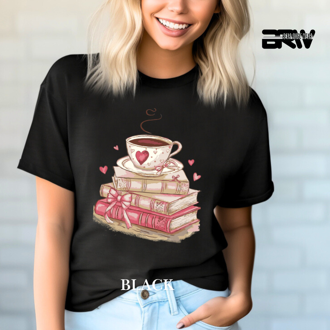 'Coffee On Top of the Books' Tee
