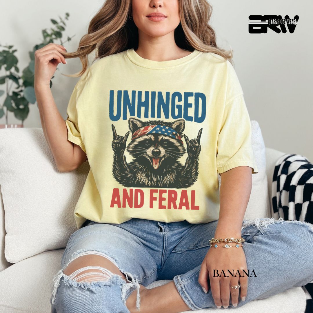 Unhinged and Feral-Raccoon- Patriotic Tee