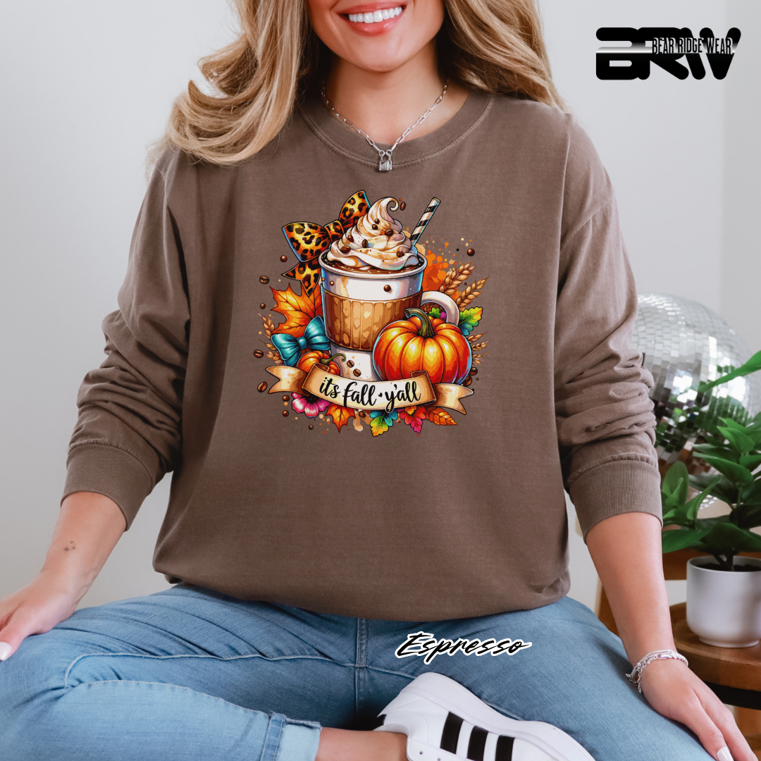 'Its Fall Yall Latte' Fall Crewneck Sweatshirt