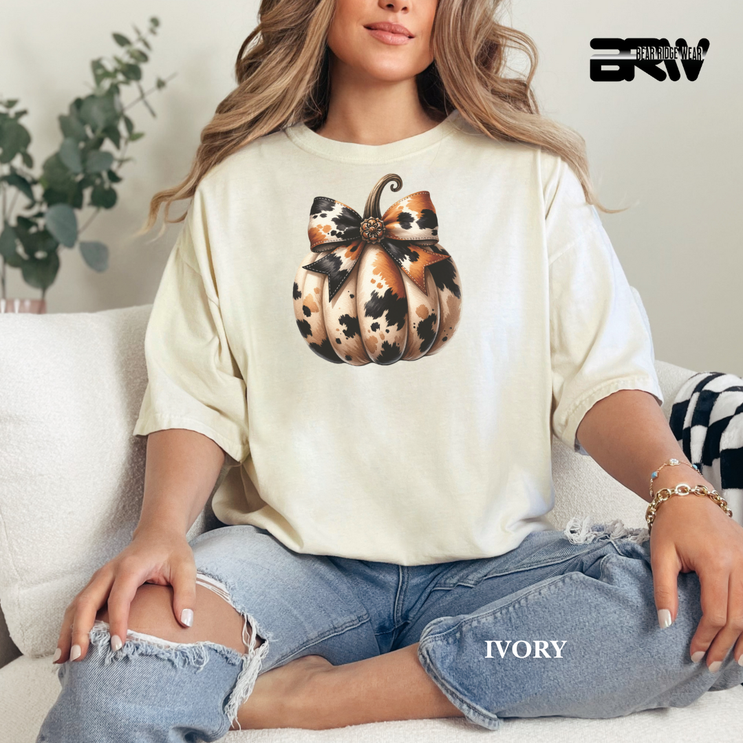 'Cow Hide Pumpkin' Fall Tee