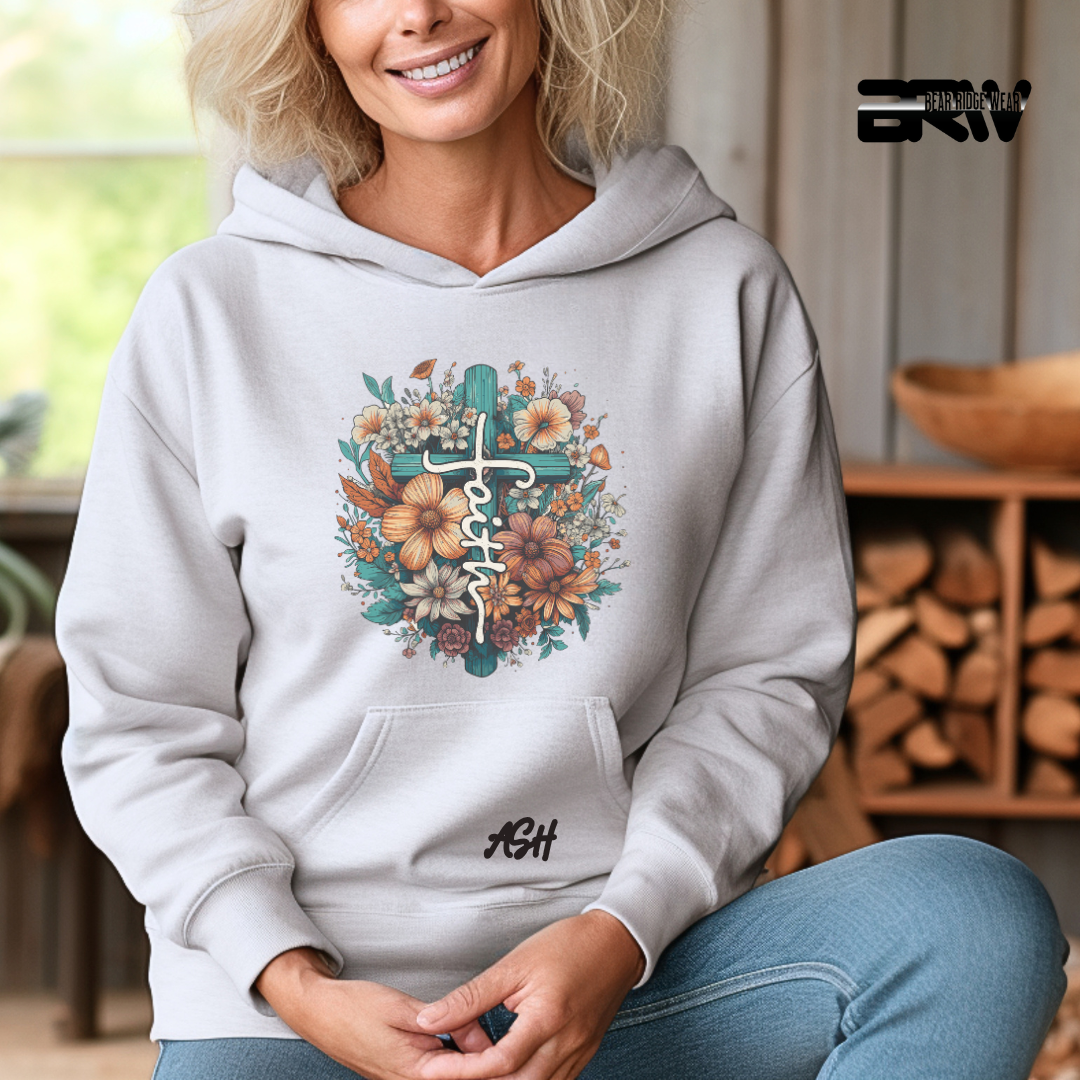 'Faith, Cross and Flower' Faith Hoodie