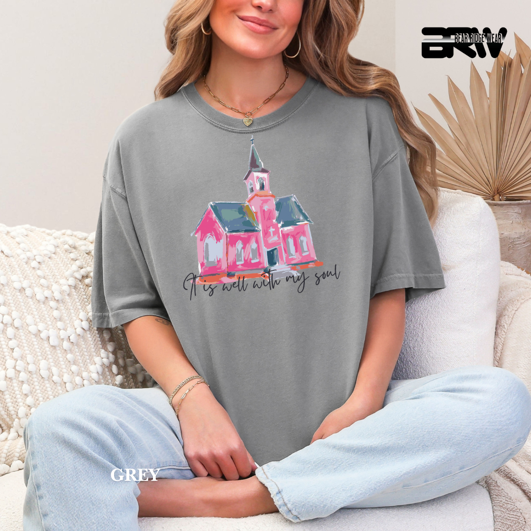 'It Is Well With My Soul - Black' Faith Tee