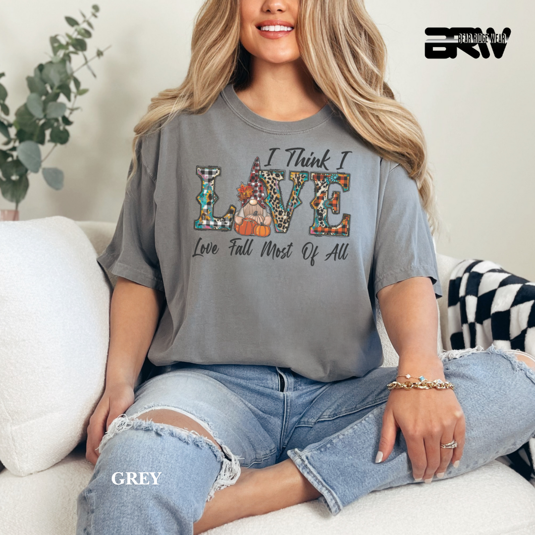 'Love Fall Most Of All-Gnome' Fall Tee