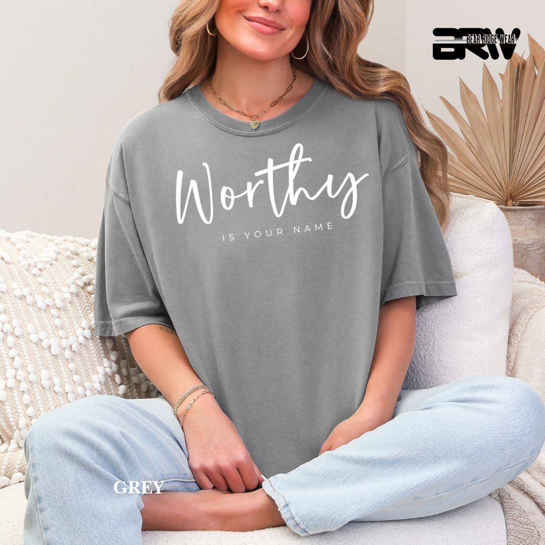 'Worthy-White' Faith Tee
