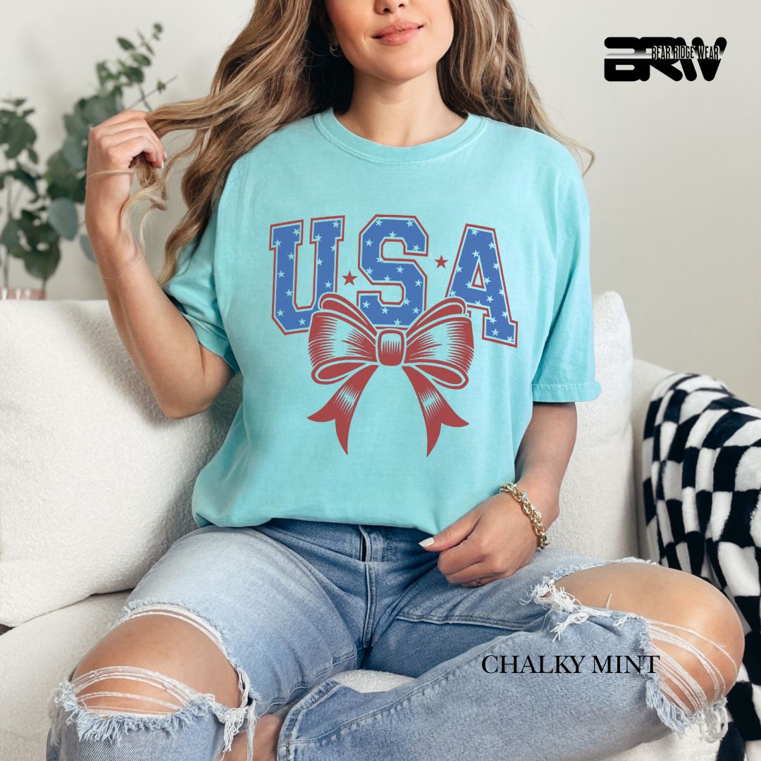 USA-Bow- Patriotic Tee