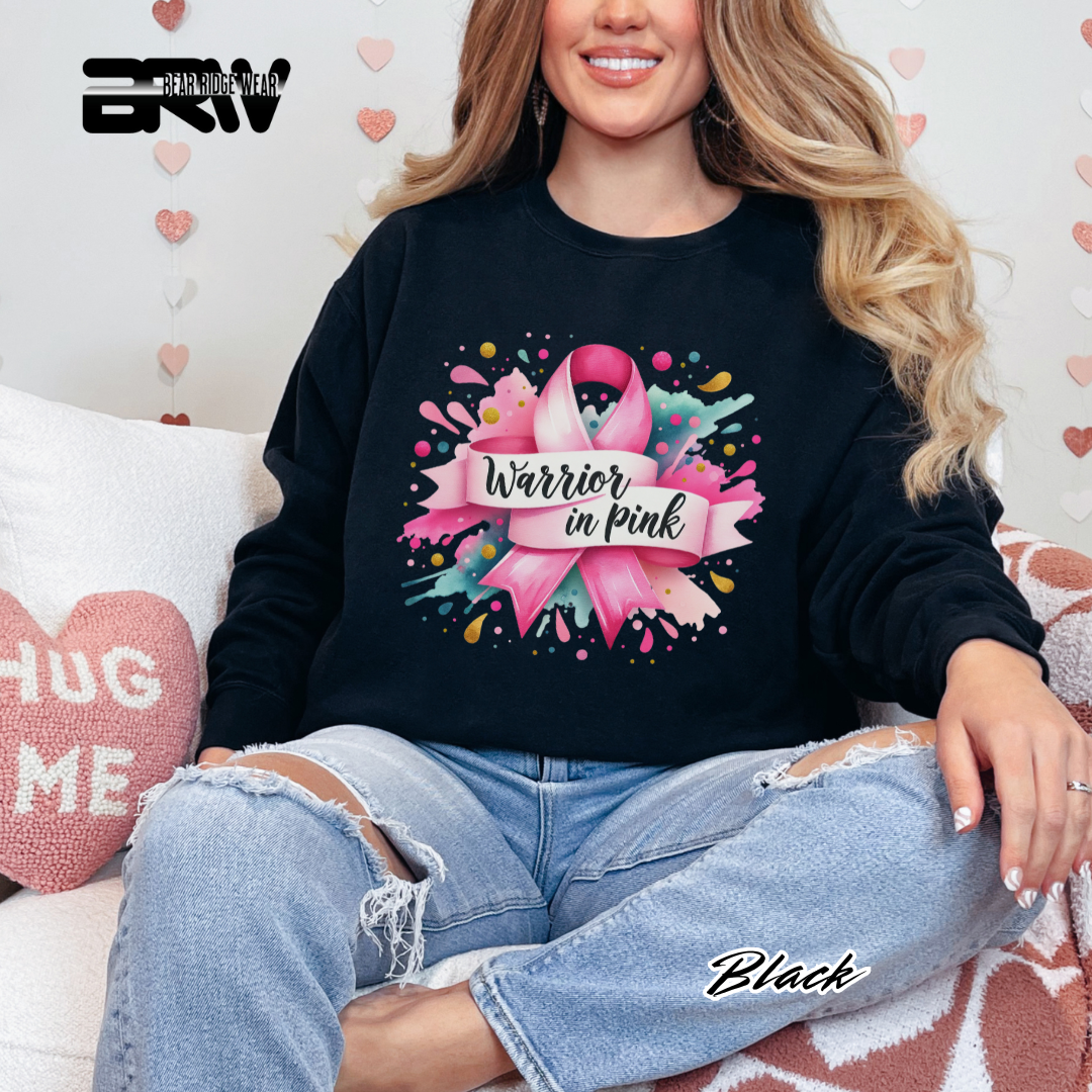 'Warrior In Pink' Awareness Crewneck Sweatshirt
