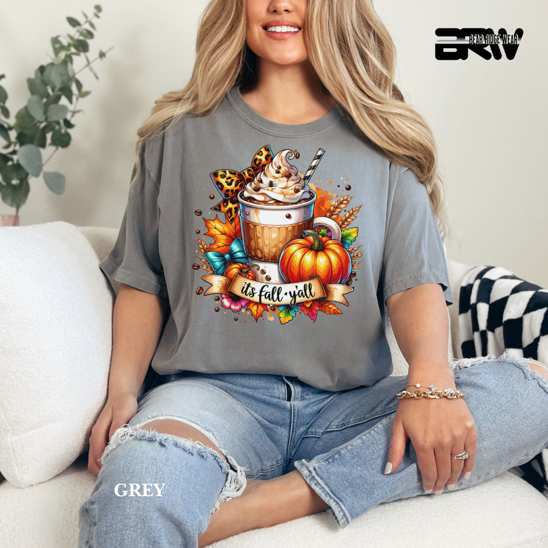 'Its Fall Yall Latte.' Fall Tee