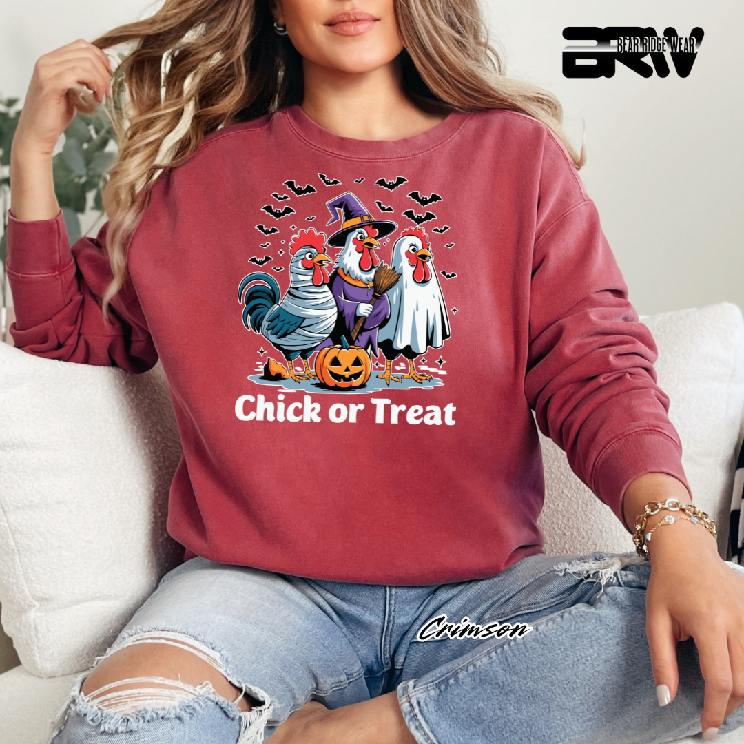 'Chick Or Treat' Fall Crewneck Sweatshirt