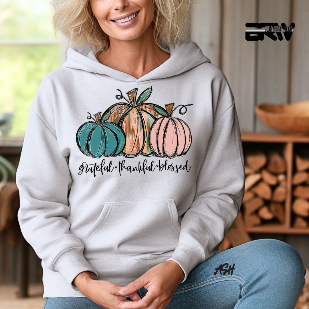 'Grateful Thankful Blessed' Fall Hoodie
