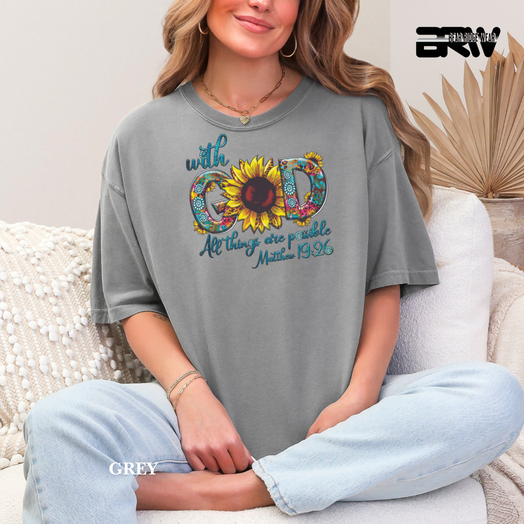 'With God All Things Are Possible' Faith Tee
