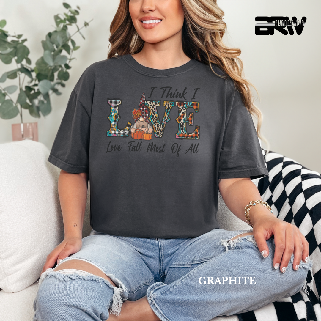 'Love Fall Most Of All-Gnome' Fall Tee