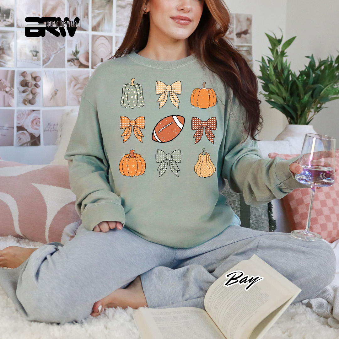 'Pumpkin Distressed football' Fall Long-Sleeve Tee