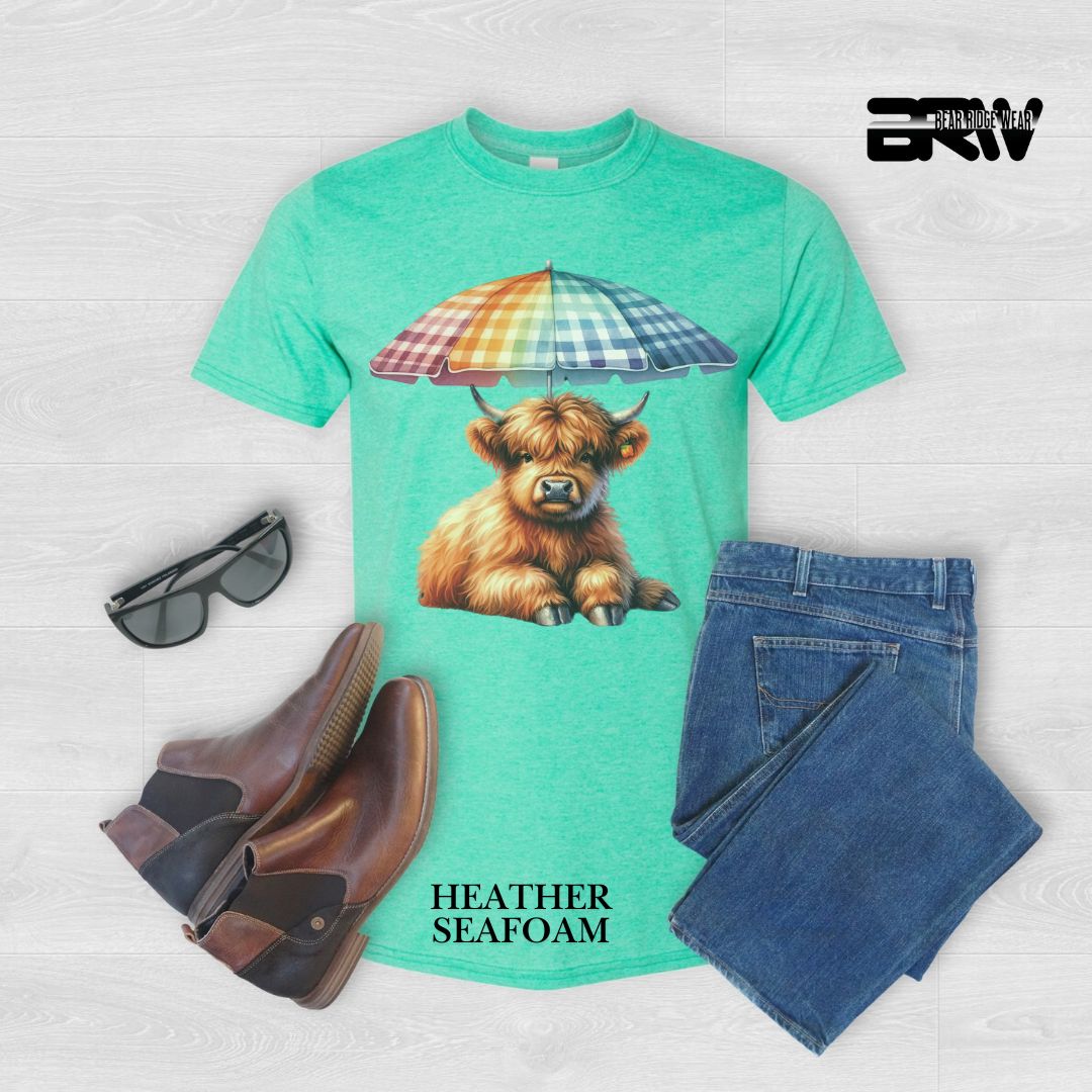 'Highland Cow-Umbrella' Summer Tee