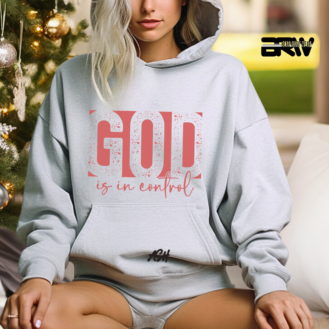 'God Is In Control' Pink Stroke Faith Hoodie