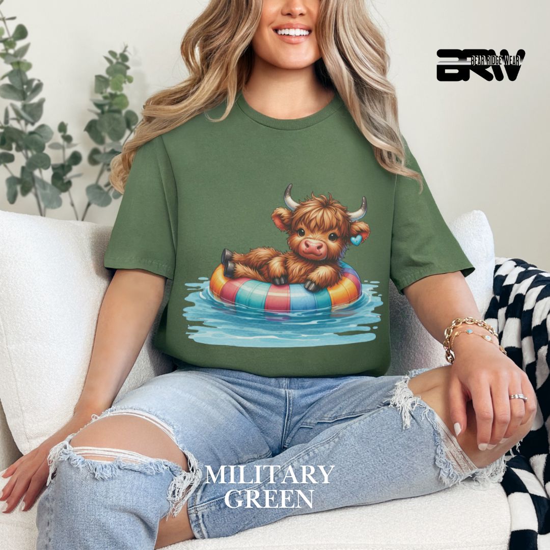 'Highland Cow- Float' 2 Summer Tee