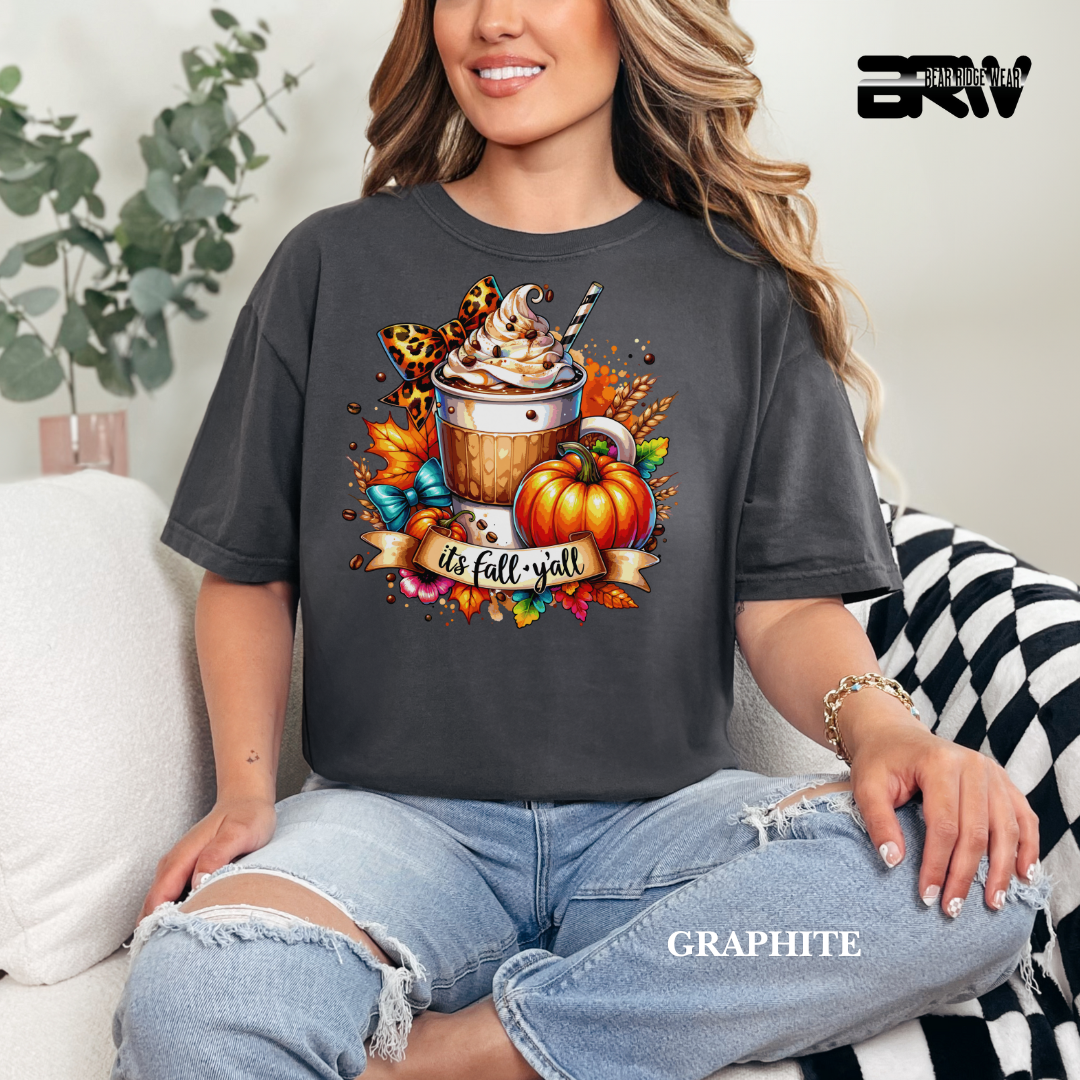 'Its Fall Yall Latte.' Fall Tee