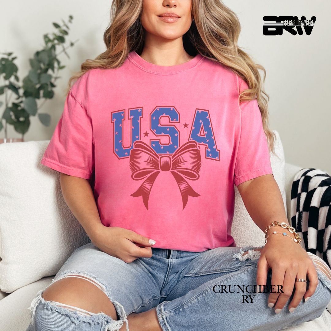 USA-Bow- Patriotic Tee