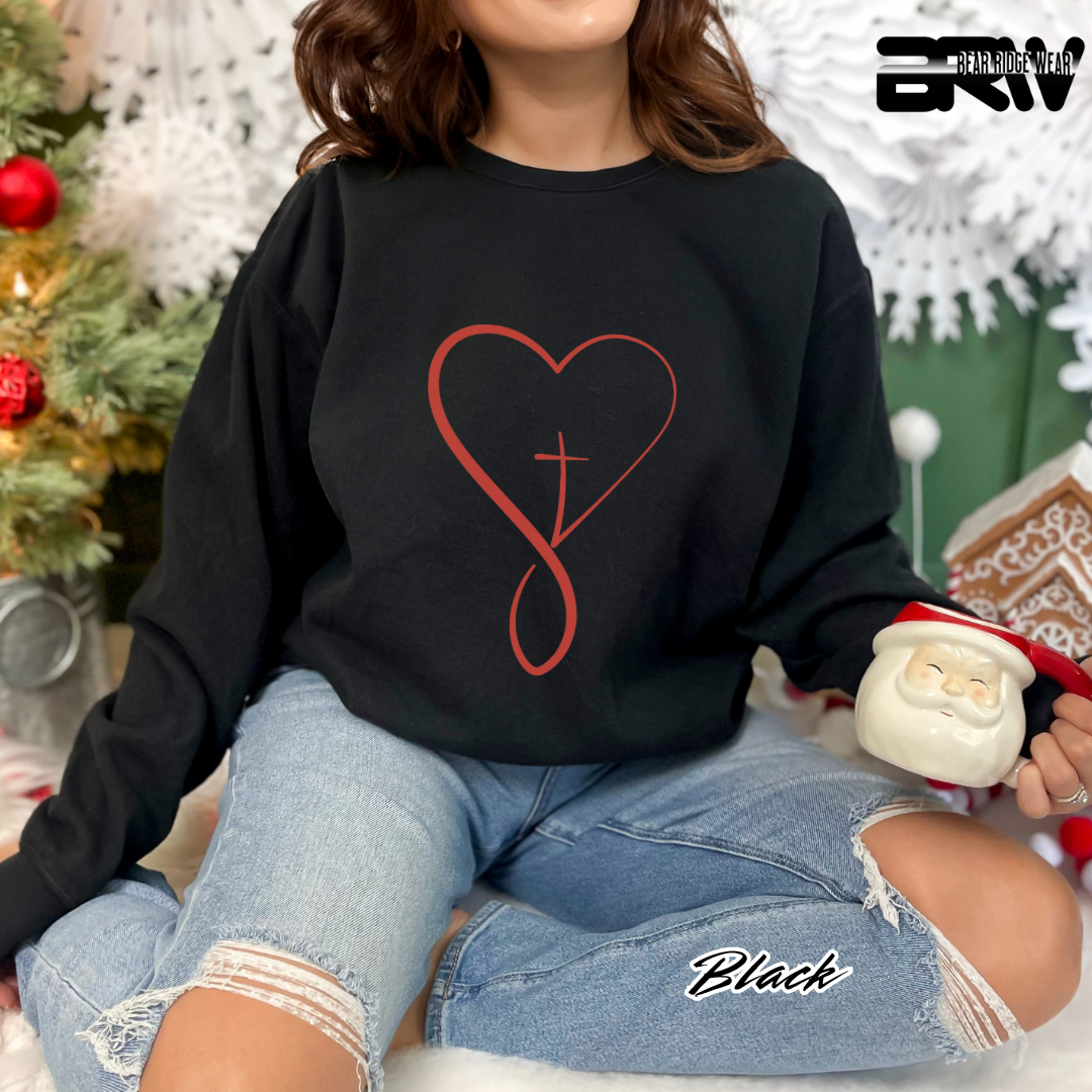 'Infinity Heart With Cross Inside' Faith Long-Sleeve Tee