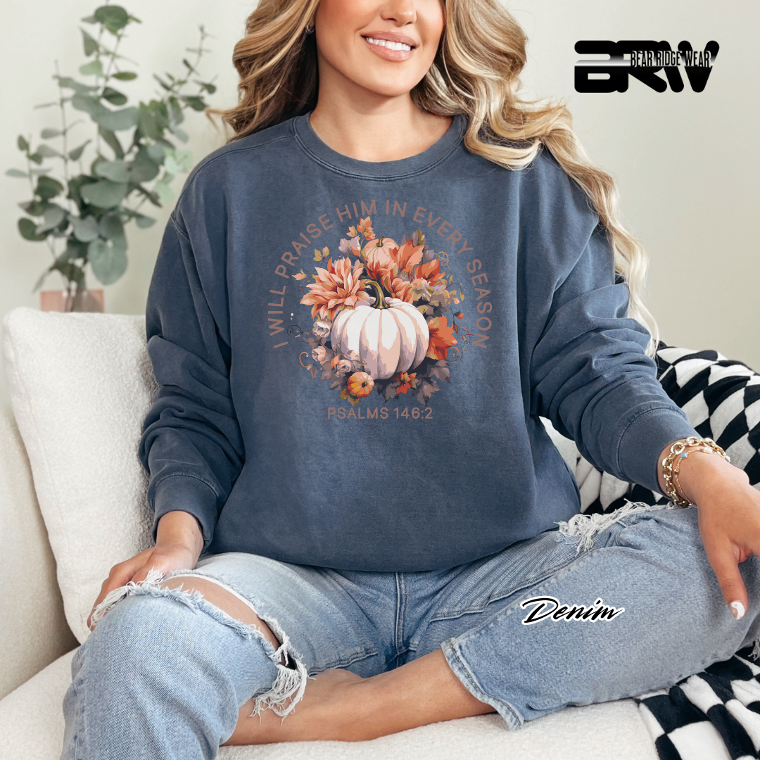 'I Will Praise Him' Fall Crewneck Sweatshirt