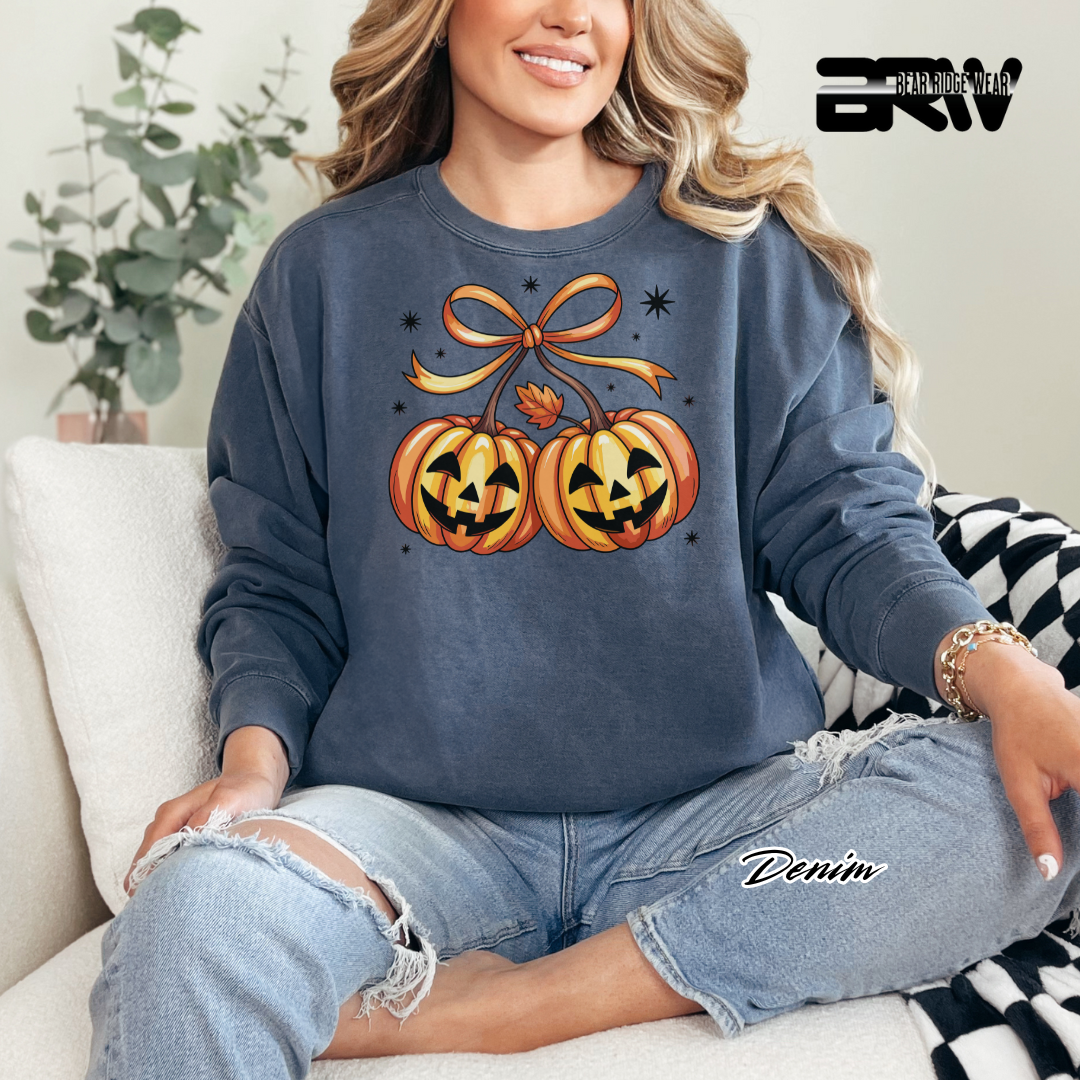 'Pumpkin Cherries' Fall Crewneck Sweatshirt