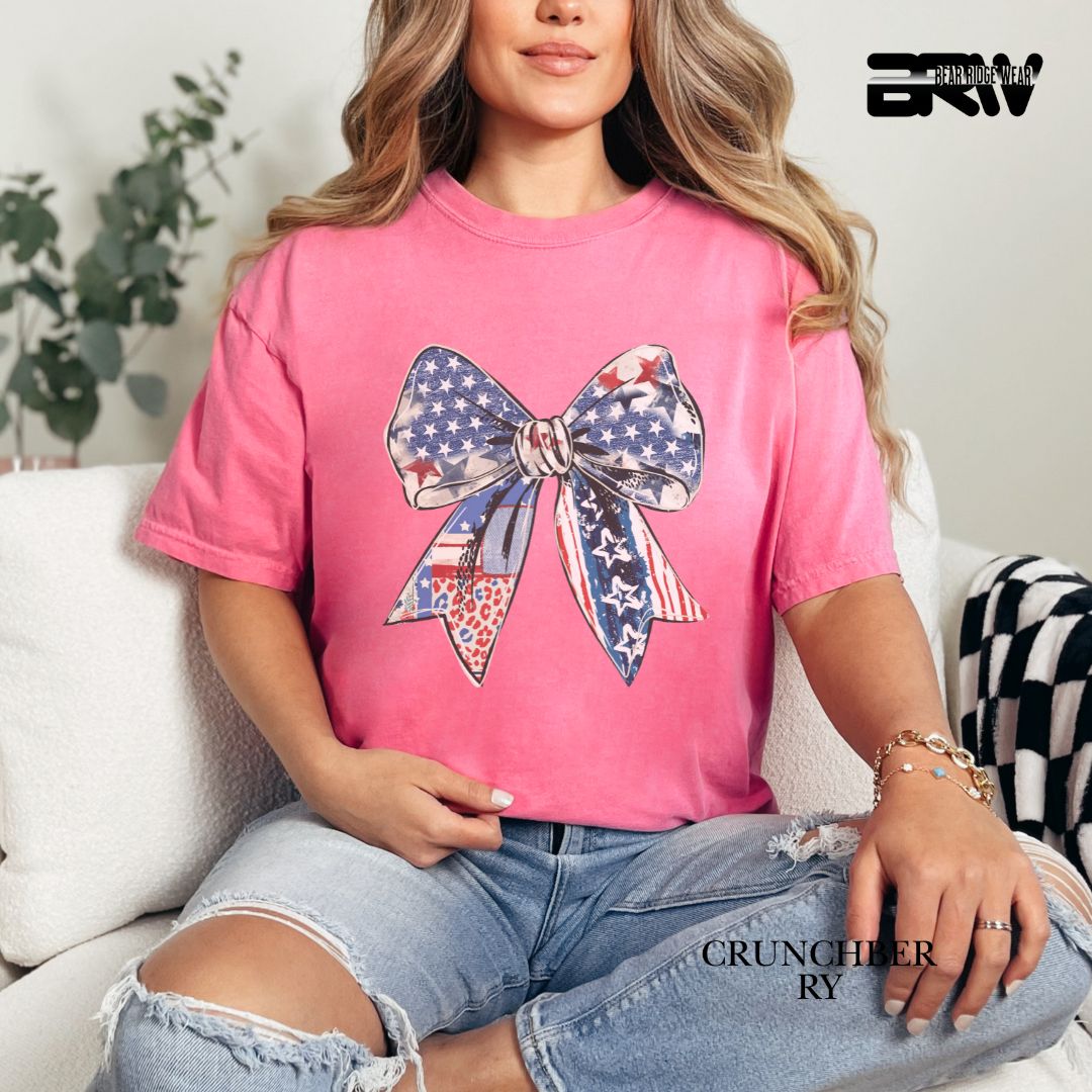 Bow- Patriotic Tee