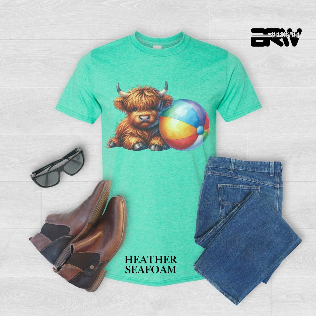 'Highland Cow-Beach-Ball' Summer Tee
