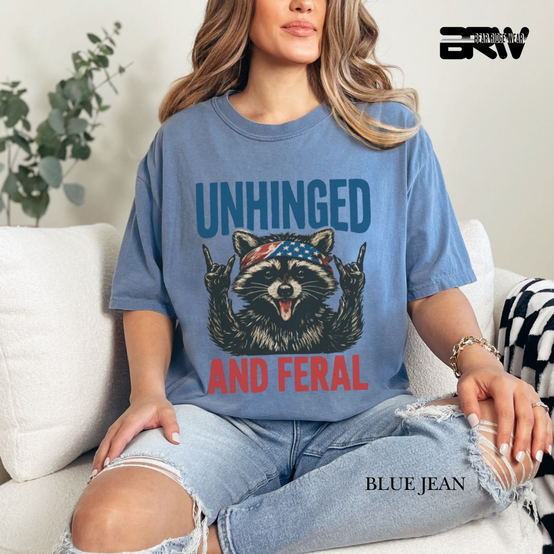 Unhinged and Feral-Raccoon- Patriotic Tee