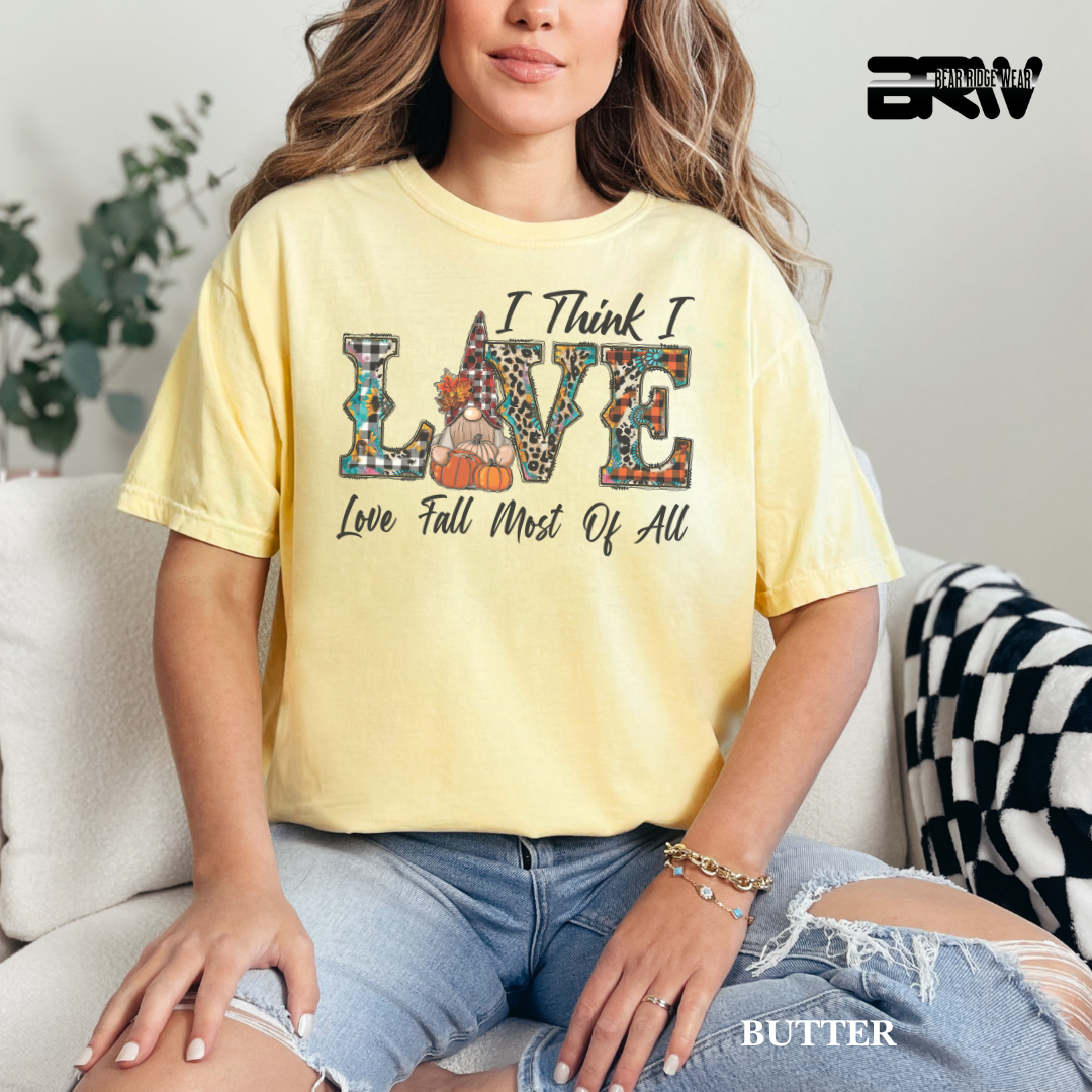 'Love Fall Most Of All-Gnome' Fall Tee