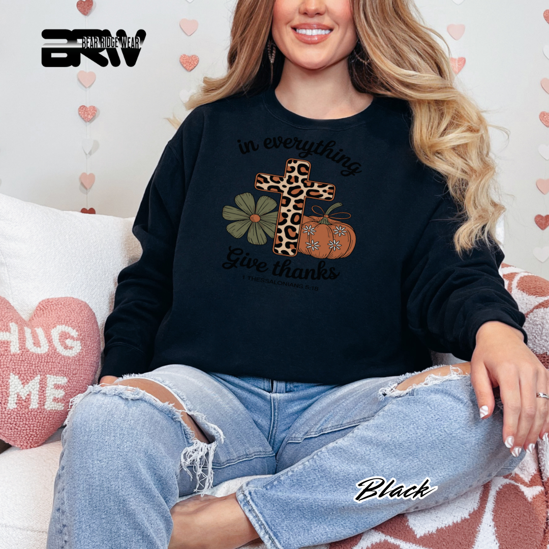 'In Everything Give Thanks' Fall Crewneck Sweatshirt