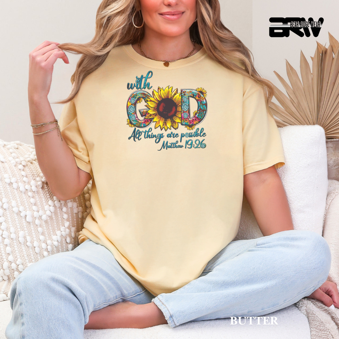 'With God All Things Are Possible' Faith Tee