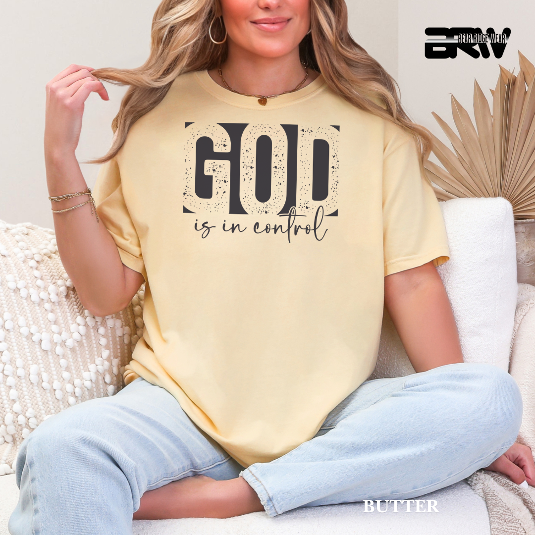 'God Is In Control-White' Faith Tee