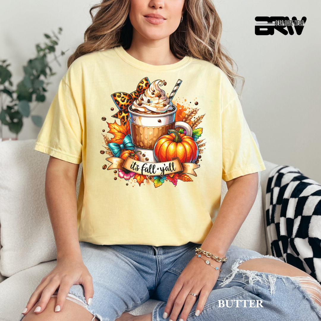 'Its Fall Yall Latte.' Fall Tee