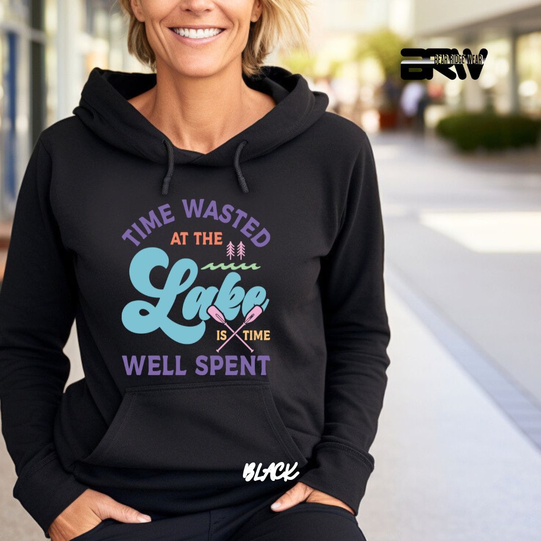 'Time Wasted At The Lake Is Time Well Spent ' Summer Hoodie