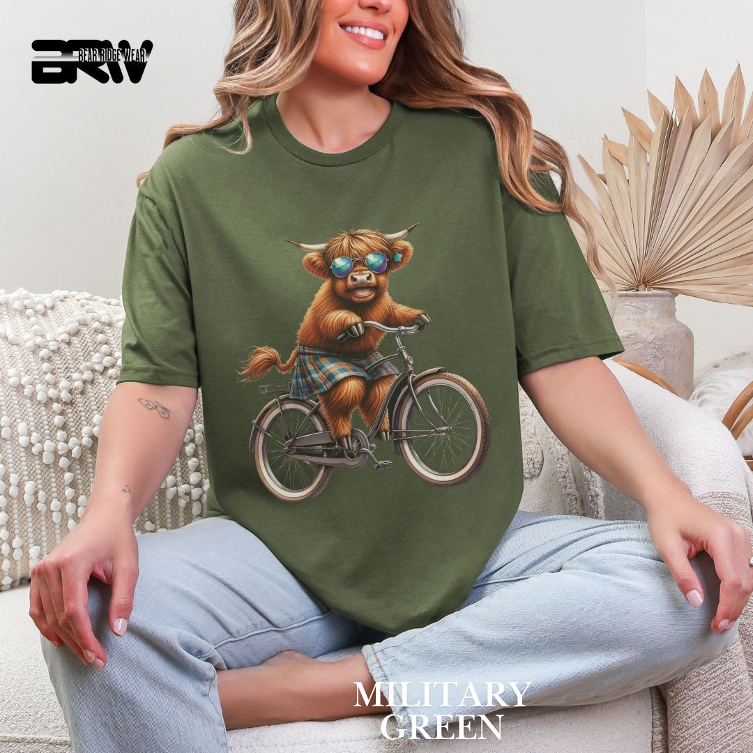 'Highland Cow-Bicycle' 2 Summer Tee