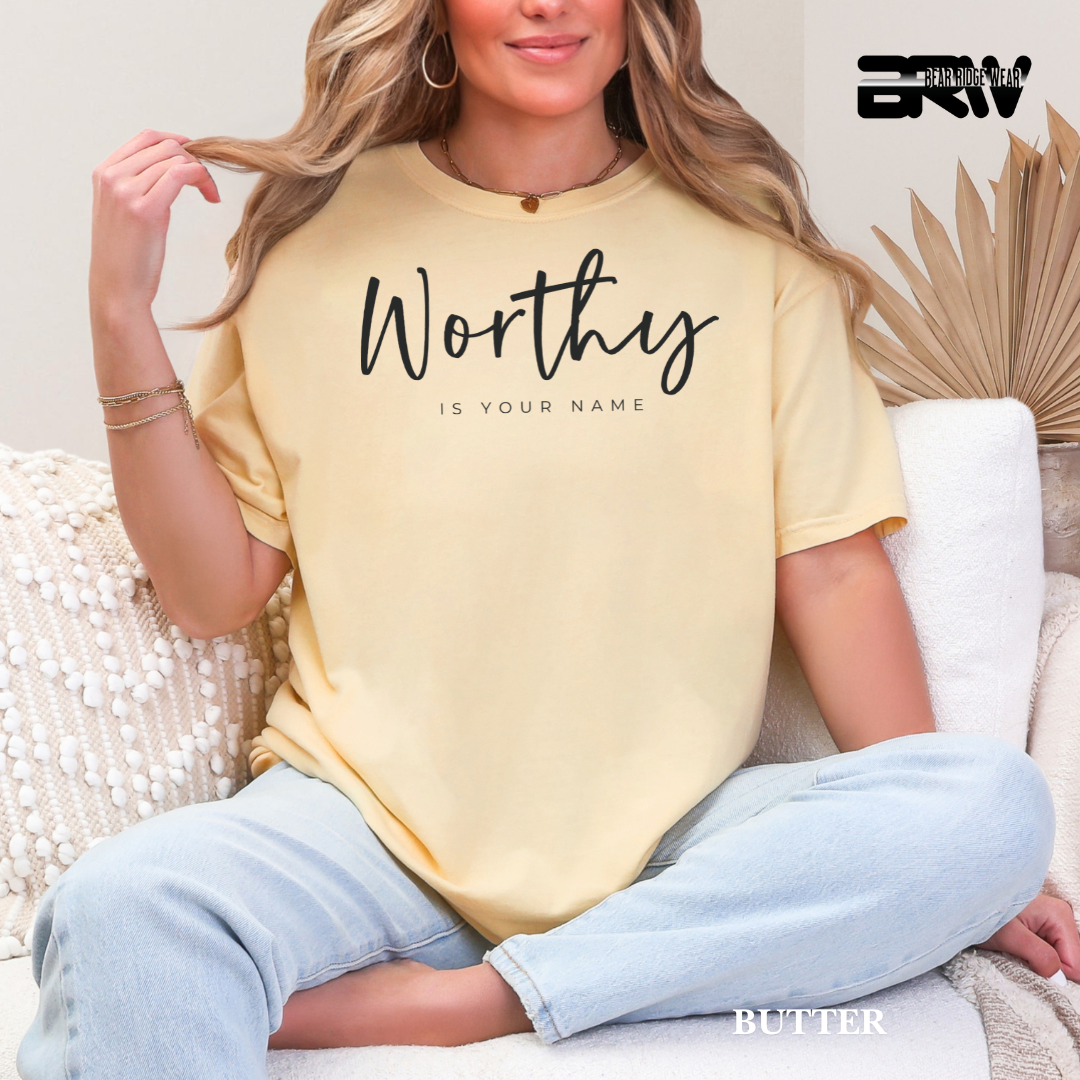 'Worthy-White' Faith Tee