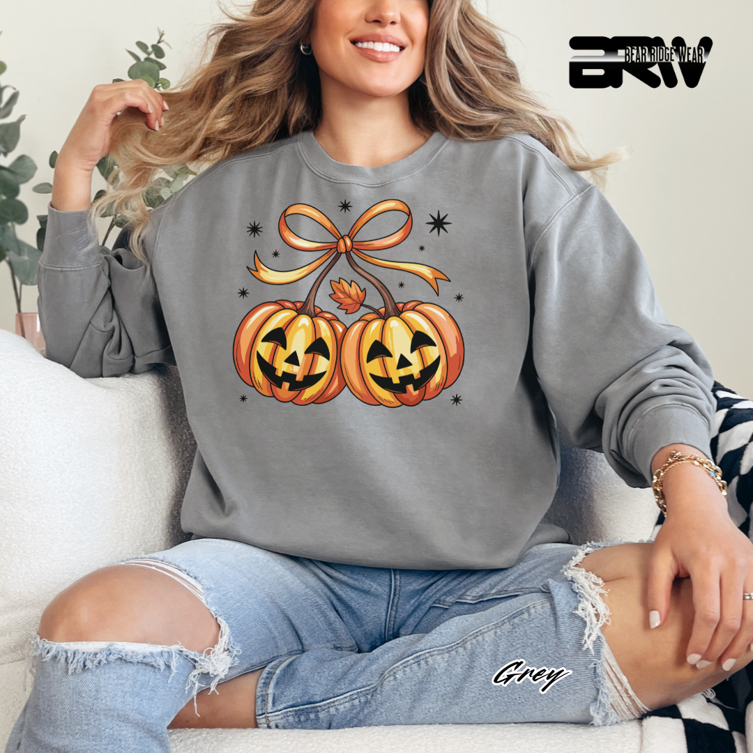 'Pumpkin Cherries' Fall Crewneck Sweatshirt