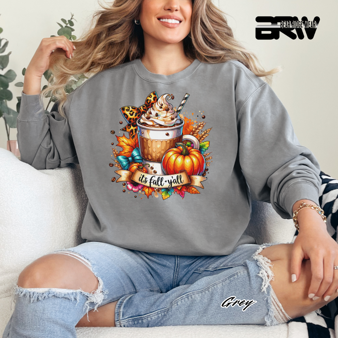 'Its Fall Yall Latte' Fall Crewneck Sweatshirt