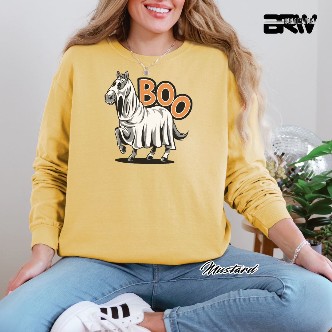 'Horse-Boo' Fall Long-Sleeve Tee