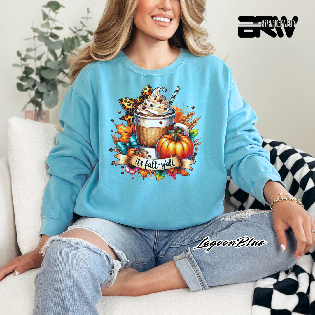 'Its Fall Yall Latte' Fall Crewneck Sweatshirt