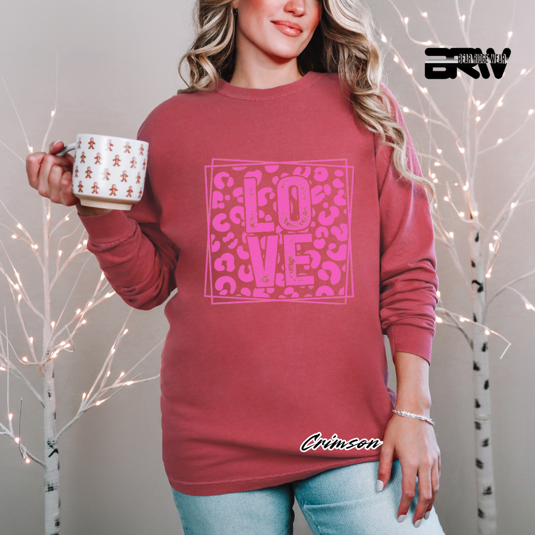'Love' Leopard Long Sleeve Tee