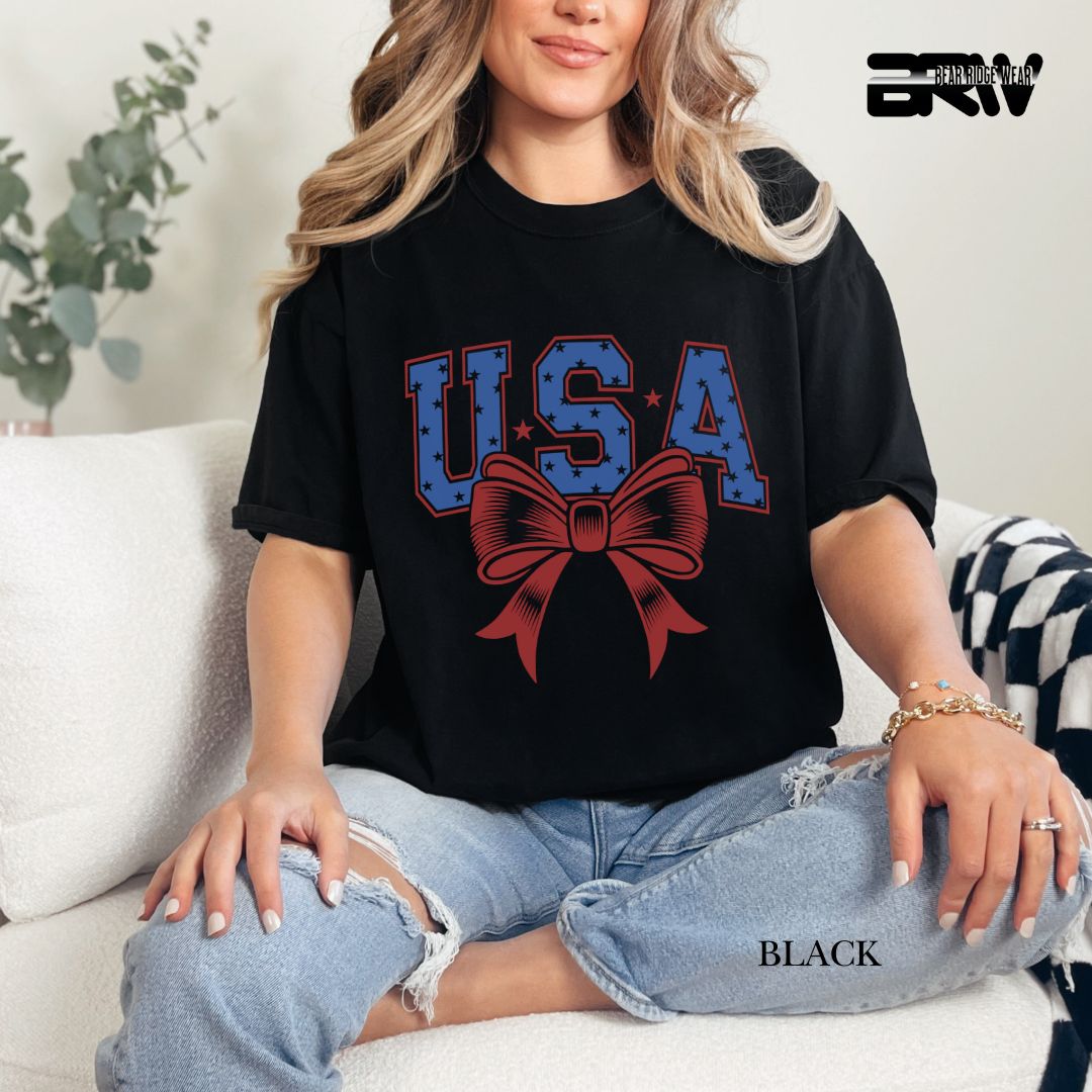 USA-Bow- Patriotic Tee