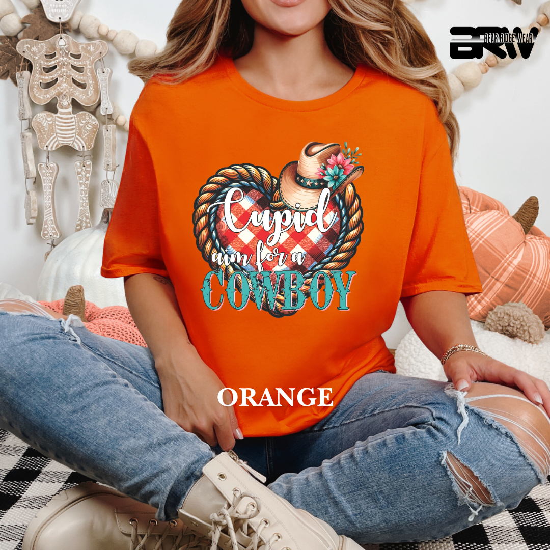 "Cupid Aim for a Cowboy" Tee