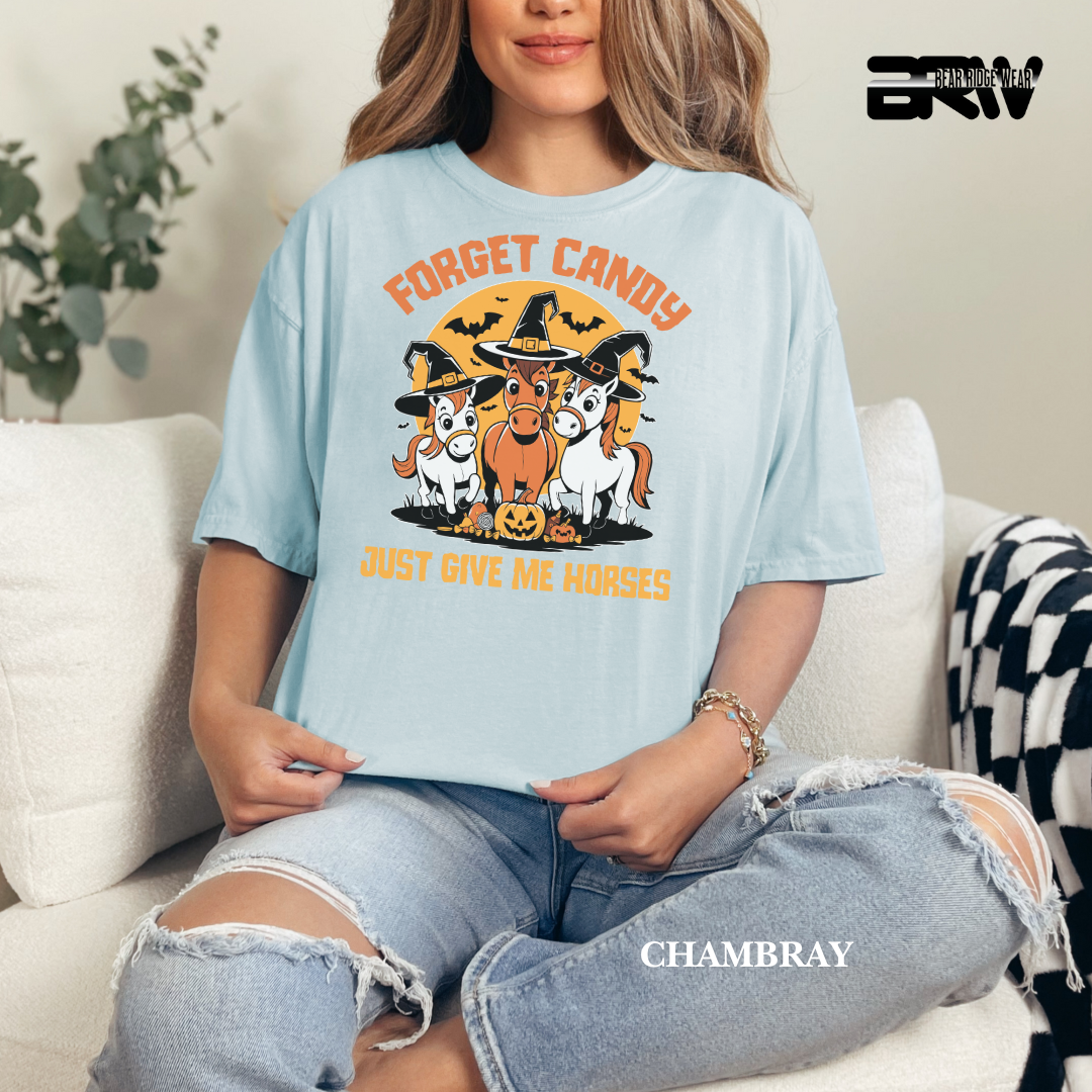 'Forget Candy-Horses' Fall Tee
