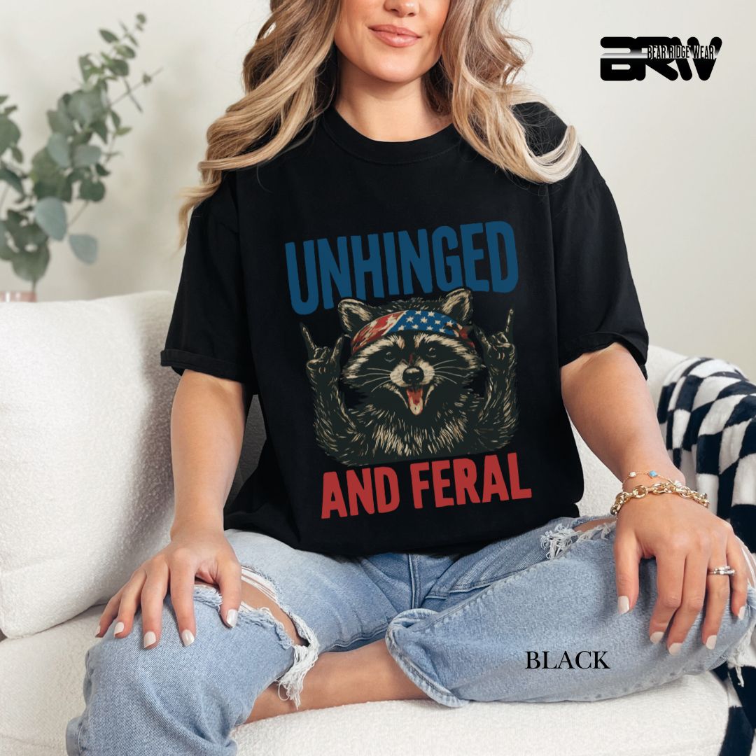 Unhinged and Feral-Raccoon- Patriotic Tee