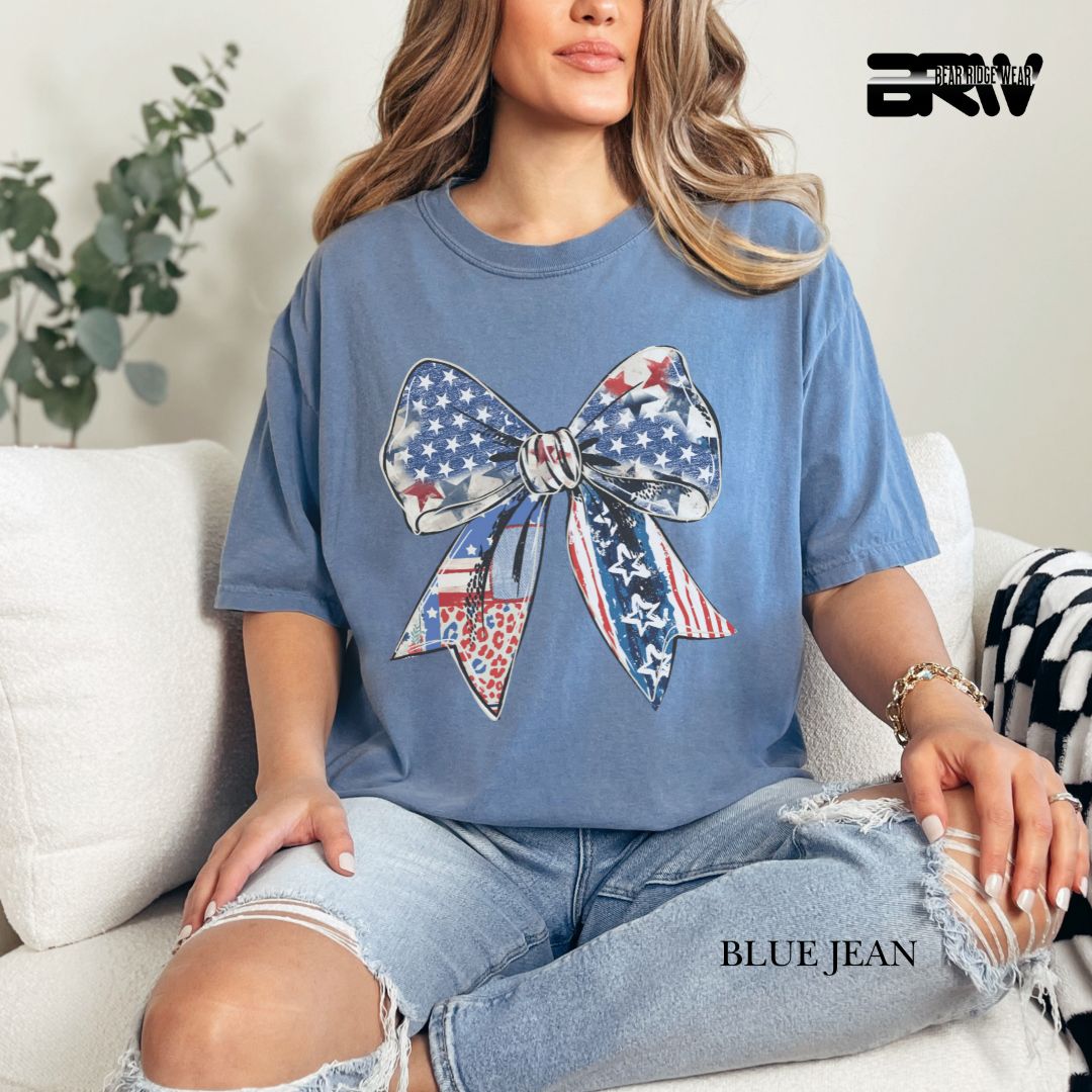 Bow- Patriotic Tee
