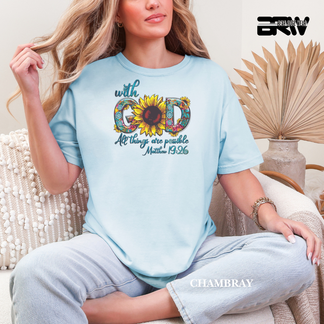 'With God All Things Are Possible' Faith Tee