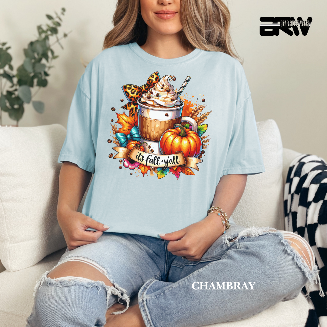 'Its Fall Yall Latte.' Fall Tee