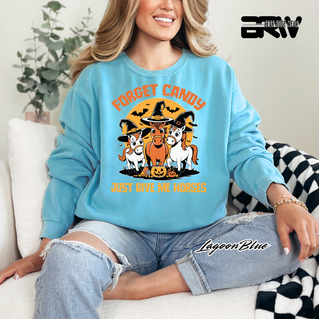 'Forget Candy-Horses.' Fall Crewneck Sweatshirt
